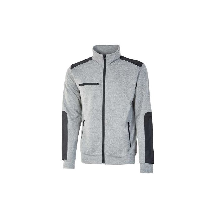 Upower Snug Sudadera Acolchada con Cremallera - Talla 2XL - Bolsillos con Cierre, Refuerzos Antiabrasion, Insertos Reflectantes, Proteccion DPI1, Costuras Reforzadas - Color Gris Plateado