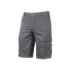 Upower Summer Bermuda Cargo de Algodon Elastico - Talla M - Ajuste Slim-Fit, Bolsillos Multifuncionales, Triple Costura, Boton Antiarañazos, Proteccion DPI1 - Color Gris Oscuro