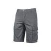 Upower Summer Bermuda Cargo de Algodon Elastico - Talla M - Ajuste Slim-Fit, Bolsillos Multifuncionales, Triple Costura, Boton Antiarañazos, Proteccion DPI1 - Color Gris Oscuro