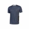 Upower Road Camiseta de Manga Corta en Polycotton Jersey - Talla L - Slim-Fit, Cuello Acanalado Elastico, Bolsillo con Cinta Roja, Proteccion DPI1 - Color Azul Marino