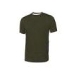 Upower Road Camiseta de Manga Corta en Polycotton Jersey - Talla M - Slim-Fit, Cuello Acanalado Elastico, Bolsillo para Celular, Cinta Reflex, Proteccion DPI1 - Color Verde Oscuro