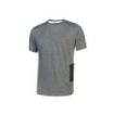Upower Road Camiseta de Manga Corta Polycotton Jersey - Talla M - Slim-Fit, Cuello Acanalado Elastico, Bolsillo Celular, Cinta Reflex, Proteccion DPI1 - Color Gris Meteorito