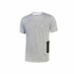 Upower Road Camiseta de Manga Corta en Polycotton Jersey - Talla S - Slim-Fit, Cuello Acanalado Elastico, Bolsillo para Celular, Cinta Reflex, Proteccion DPI1 - Color Gris Plateado