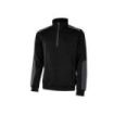 Upower Cushy Sudadera Cepillada con Media Cremallera - Talla S - Cuello Alto, Bolsillos con Cremallera, Refuerzos Antidesgaste, Detalles Reflectantes, Proteccion DPI1 - Color Negro Carbon