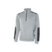 Upower Cushy Sudadera Cepillada con Media Cremallera - Talla M - Cuello Alto, Bolsillos Laterales con Cremallera, Refuerzos Antidesgaste, Insertos Reflectantes - Color Gris Plateado