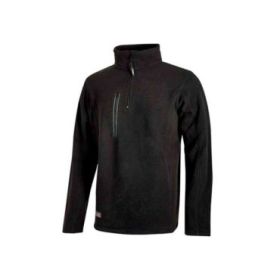 Upower Bering Sudadera de Trabajo con Medio Cremallera - Talla 3XL - Durabilidad y Confort, Proteccion DPI1, Material 100% Poliester - Color Negro Carbon