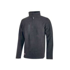 Upower Bering Sudadera de Trabajo con Medio Cremallera - Talla 3XL - Duradera y Confortable, Proteccion DPI1, Material 100% Poliester - Color Gris Meteorito