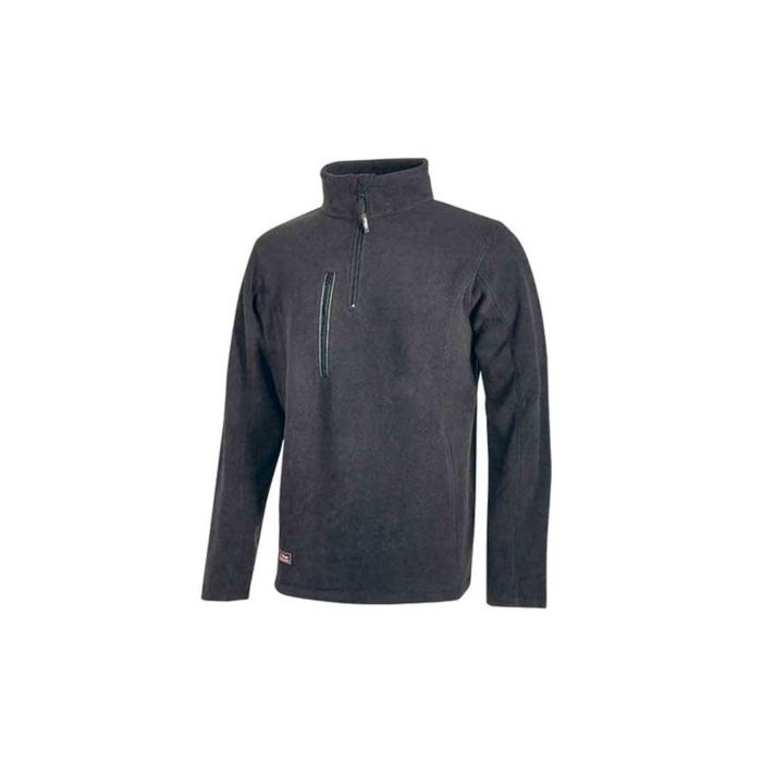 Upower Bering Sudadera de Trabajo con Medio Cremallera - Talla 3XL - Duradera y Confortable, Proteccion DPI1, Material 100% Poliester - Color Gris Meteorito