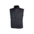 Upower Wave Chaleco de Trabajo en Algodon Elastico - Talla 2XL - Bolsillos Frontales Amplios, Bolsillo Multifuncional, Ajuste de Velcro, Cinta Reflectante, Proteccion DPI1 - Color Negro Carbon