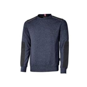 Upower Ryke Sudadera Cepillada Cuello Redondo - Talla L - Bolsillo Antebrazo, Refuerzos Antidesgaste, Elementos Reflectantes, Proteccion DPI1 - Color Azul Marino
