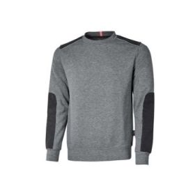 Upower Ryke Sudadera Cepillada Cuello Redondo - Talla 3XL - Bolsillo Antebrazo, Refuerzos Antidesgaste, Elementos Reflectantes, Proteccion DPI1 - Color Gris Meteorito