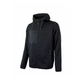 Upower Rainbow Sudadera de Alta Calidad - Talla L - Interior de Forro Polar, Cuello Alto, Cremallera Central, Capuchon Ajustable, Bolsillos con Cremallera, Proteccion DPI1 - Color Negro Carbon