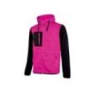 Upower Rainbow Lady Sudadera con Forro Polar - Talla XL - Cuello Alto, Cremallera Central, Capuchon Ajustable, Bolsillos con Cremallera, Proteccion DPI1, Logo Distintivo en Brazo - Color Negro Fucsia