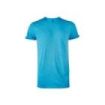 Upower Fluo Camiseta de Manga Corta - Talla L - Algodon Flameado, Tejido Transpirable, Ajuste Slim-Fit, Cuello Redondo Acanalado - Color Cyan Fluorescente