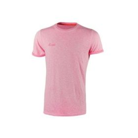 Upower Fluo Camiseta de Manga Corta - Talla 3XL - Algodon Flameado, Tejido Slub Cotton, Transpirable, Ajuste Slim-Fit, Cuello Redondo Acanalado - Color Rosa Fluorescente