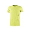 Upower Fluo Camiseta de Manga Corta - Talla L - Algodon Flameado, Tejido Transpirable, Ajuste Slim-Fit, Cuello Redondo Acanalado - Color Amarillo Fluorescente