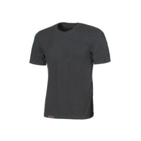 Upower Linear Camiseta Basica de Algodon - Talla 3XL - Estructura Tubular sin Costuras, Cuello Acanalado, Proteccion DPI1, Lotes de 5 o 30 Unidades - Color Gris Meteorito