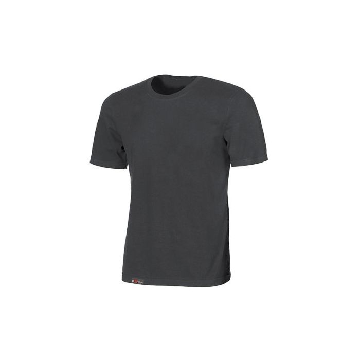 Upower Linear Camiseta Basica de Algodon - Talla 3XL - Estructura Tubular sin Costuras, Cuello Acanalado, Proteccion DPI1, Lotes de 5 o 30 Unidades - Color Gris Meteorito