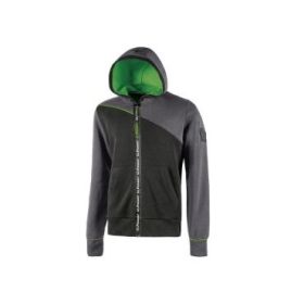 Upower Jupiter Sudadera de Trabajo - Talla 4XL - Cremallera Impermeable, Capucha Ajustable, Bolsillos Practicos, Diseño con Piping Fluo, Puños Elasticos, Bajo Acanalado - Color Gris Asfalto