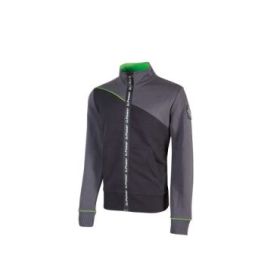 Upower Uranus Sudadera sin Capucha con Cremallera Central - Talla S - a Prueba de Agua, Puños y Fondo Acanalado Elasticos, Insertos en Piping Fluo, Proteccion DPI1 - Color Gris Asfalto