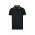 Upower Way Polo Hombre Manga Corta - Talla M - Algodon Stretch, Ajuste Slim Fit, Ribetes en Contraste, Cierre Tres Botones, Aberturas Laterales, Proteccion DPI1 - Color Negro Carbon