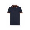 Upower Way Polo Hombre Manga Corta - Talla M - Algodon Stretch, Ajuste Slim Fit, Ribetes en Contraste, Cierre Tres Botones, Aberturas Laterales, Proteccion DPI1 - Color Azul Marino