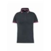 Upower Way Lady Polo Mujer Manga Corta - Talla 2XL - Algodon Stretch, Ajuste Slim Fit, Transpirable, Ribetes en Contraste, Cierre de Tres Botones, Proteccion DPI1 - Color Gris Fucsia