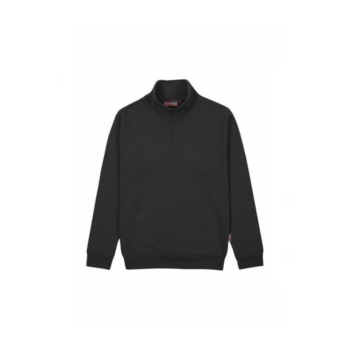 Upower Tautra Sudadera de Trabajo Confortable y Duradera - Talla 5XL - Media Cremallera, Cuello Ajustable, Canale Elastico, Proteccion DPI1 - Color Negro Carbon