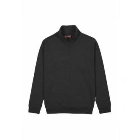 Upower Tautra Sudadera de Trabajo Confortable y Duradera - Talla M - Media Cremallera, Cuello Ajustable, Canale Elastico, Proteccion DPI1 - Color Negro Carbon