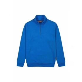 Upower Tautra Sudadera de Trabajo Confortable y Duradera - Talla 3XL - Media Cremallera, Cuello Ajustable, Canale Elastico, Proteccion DPI1 - Color Azul Regio