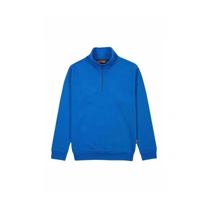 Upower Tautra Sudadera de Trabajo Confortable y Duradera - Talla L - Polialgodon Perchado, Media Cremallera, Cuello Ajustable, Detalles en Canale Elastico, Proteccion DPI1 - Color Azul Regio