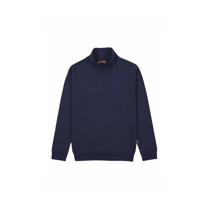 Upower Tautra Sudadera de Trabajo Confortable y Duradera - Talla L - Polialgodon Perchado, Media Cremallera, Cuello Ajustable, Detalles en Canale Elastico, Proteccion DPI1 - Color Azul Marino