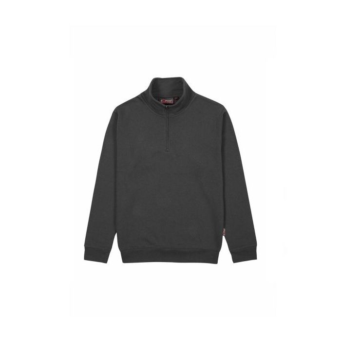 Upower Tautra Sudadera de Trabajo Confortable y Duradera - Talla 2XL - Polialgodon Perchado, Media Cremallera, Manga Redonda, Cuello Ajustable, Proteccion DPI1 - Color Gris Meteorito