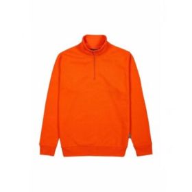 Upower Tautra Sudadera de Trabajo Confortable y Duradera - Talla M - Polialgodon Perchado, Media Cremallera, Cuello Ajustable, Detalles en Canale Elastico, Proteccion DPI1 - Color Naranja