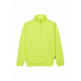 Upower Tautra Sudadera de Trabajo Confortable y Duradera - Talla L - Polialgodon Perchado, Media Cremallera, Cuello Ajustable, Puños y Dobladillo Elastico, Proteccion DPI1 - Color Amarillo