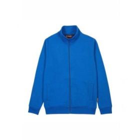 Upower Sotra Sudadera de Trabajo sin Capucha - Talla S - Cremallera, Polialgodon Perchado, Diseño Ergonomico, Puños y Dobladillo Elastico, Bolsillos Laterales, Proteccion DPI1 - Color Azul Regio