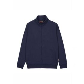 Upower Sotra Sudadera de Trabajo sin Capucha - Talla 2XL - Cremallera, Polialgodon Perchado, Diseño Ergonomico, Puños y Dobladillo Elastico, Bolsillos Laterales, Proteccion DPI1 - Color Azul Marino