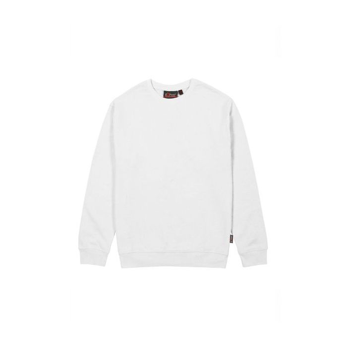 Upower Ombo Sudadera de Cuello Redondo - Talla 3XL - Alta Calidad, Polialgodon Suave, Resistente a Lavados, Ajuste Comodo, Proteccion DPI1, Detalles Elasticos - Color Blanco
