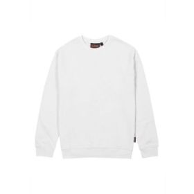 Upower Ombo Sudadera de Cuello Redondo - Talla 4XL - Alta Calidad, Polialgodon Suave, Resistencia a Lavados, Ajuste Comodo, Detalles Elasticos, Proteccion DPI1 - Color Blanco