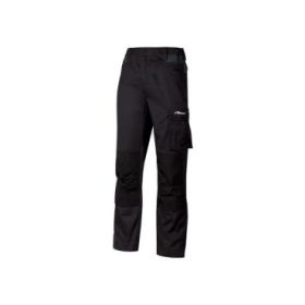 Upower Mallorca Pantalon de Trabajo con Algodon Elastico - Talla L - Diseño Ergonomico, Cintura Elastica, Multiples Bolsillos, Refuerzos Estrategicos, Cinta Reflectante - Color Negro Carbon