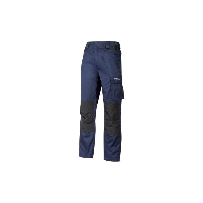 Upower Mallorca Pantalon de Trabajo Ergonomico - Talla M - Algodon Elastico, Cintura Elastica, Multiples Bolsillos, Refuerzos Estrategicos, Detalles Reflectantes, Triple Costura - Color Azul Oscuro Westlake