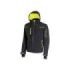 Upower Space Chaqueta Softshell - Talla M - Membrana U-Tex, Repelente al Agua, a Prueba de Viento, Forro Micropolar, Capucha Desmontable, Cremalleras Fluorescentes, Proteccion DPI1 - Color Negro Carbon