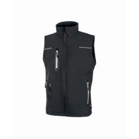Upower Universe Chaleco Softshell Impermeable - Talla M - Transpirable y Resistente al Viento, Forro Micropolar, Bolsillo Free Sound, Detalles Reflectantes, Proteccion DPI1 - Color Gris Asfalto
