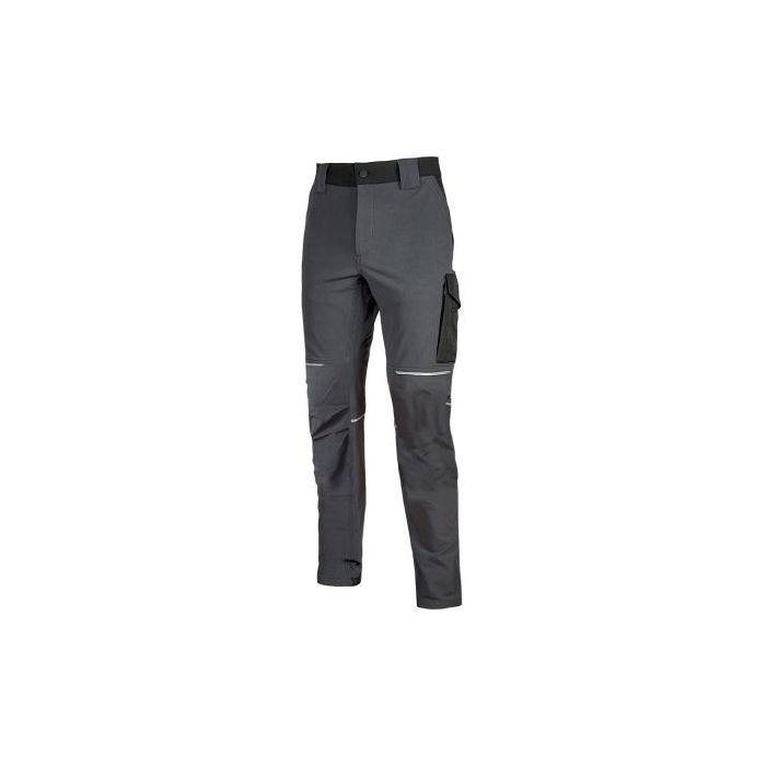 Upower World Pantalon Stretch U-4 - Talla M - Resistente y Transpirable, Secado Rapido, Multiples Bolsillos Funcionales, Ajuste Retractil, Detalles Reflectantes, Proteccion DPI1 - Color Gris Asfalto