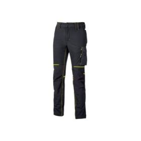 Upower World Pantalon Stretch Resistente - Talla 5XL - Transpirable, Secado Rapido, Bolsillos Multiples, Ajuste Retractil, Detalles Reflectantes, Proteccion DPI1, Costuras Triples - Color Negro Carbon