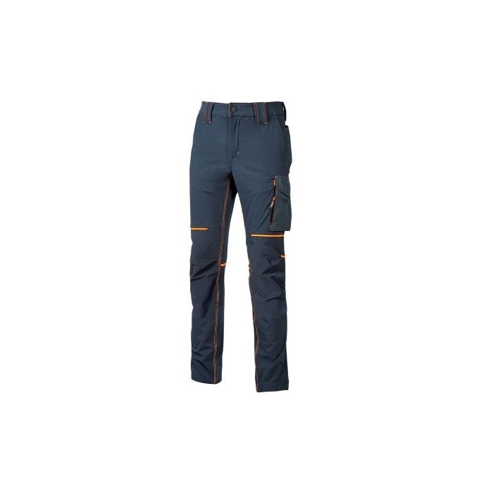 Upower World Pantalon de Tejido U-4 Stretch - Talla 5XL - Resistente y Transpirable, Secado Rapido, Multiples Bolsillos Funcionales, Ajuste Retractil, Costuras Triples, Proteccion DPI1 - Color Azul Marino