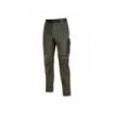 Upower World Pantalon Elastico y Resistente - Talla L - Repelente al Agua, Transpirable, Secado Rapido, Multiples Bolsillos, Cintura Ajustable, Detalles Reflectantes, Proteccion DPI1 - Color Verde Oscuro