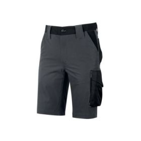 Upower Mercury Pantalon Corto de Alta Calidad - Talla S - Repelente al Agua, Transpirable, Secado Rapido, Cintura Ajustable, Proteccion Lumbar, Slim Fit, DPI1 - Color Gris Asfalto