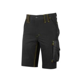 Upower Mercury Pantalon Corto Tejido U-4 - Talla M - Maxima Movilidad, Resistente, Repelente al Agua, Transpirable, Ajuste Retractil, Costuras Triples, Proteccion DPI1 - Color Negro Carbon