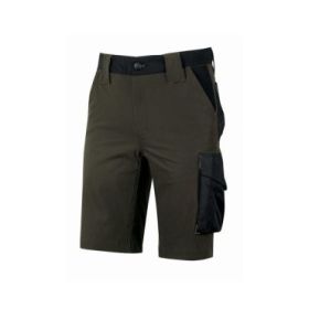 Upower Mercury Pantalon Corto Alta Calidad - Talla M - Repelente al Agua, Transpirable, Secado Rapido, Multiples Bolsillos, Cintura Elastica, Proteccion DPI1, Slim Fit - Color Verde Oscuro
